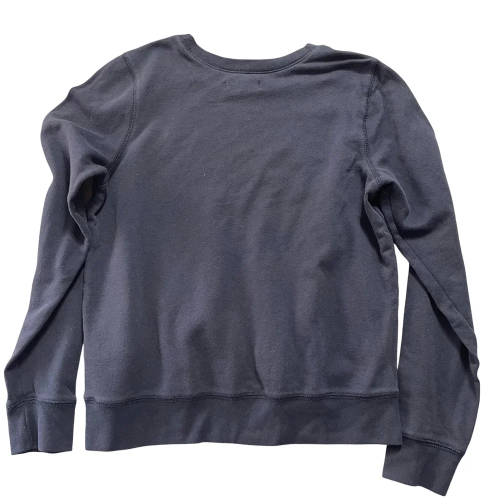 Hollister‎ Sweatshirt Womens Medium Navy Blue Graphic Logo Crewneck Fleece Y2K - Picture 6 of 8
